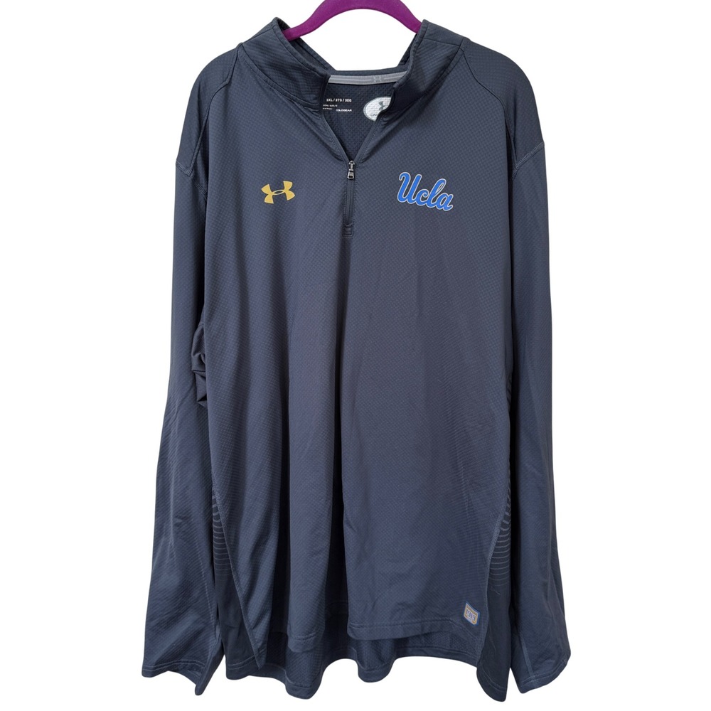 Under Armour UCLA Bruin ColdGear‎ 1/4 Zip Pullover Mens 3XL Gray Loose Fit Fan
